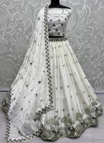 Silk Off White Wedding Wear Embroidery Work Lehenga Choli